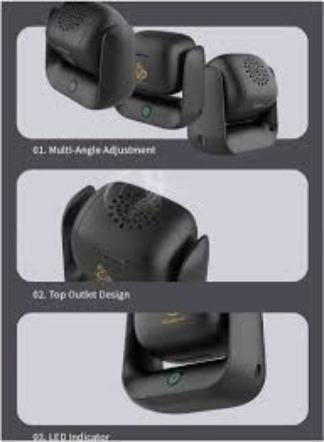 Modern Rotatable Electric Incense Burner – 1500mAh Rechargeable Battery, Type-C Fast Charging, 700°C High-Heat Quick Burn, 2-Minute Efficient Aromatherapy, 90° Adjustable Rotation, LED Indicator – Portable Bakhoor Burner for Home, Office, Car, Travel, Islamic & Arabic Scent Diffusion - Image 3